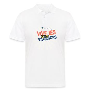 ES LEBE DER URLAUB. FEIERTAG. FROHE FEIERTAGE. - Männer Poloshirt - Weiß - Vorne - Kai (181cm)
