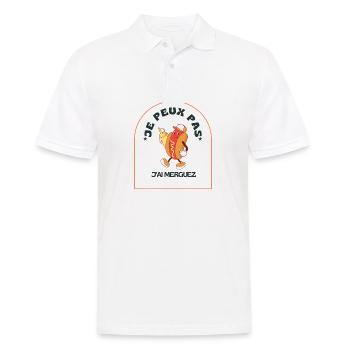 "T-shirt "Je peux pas j'ai merguez" - Polo Homme - blanc - Devant - Kai (181cm)
