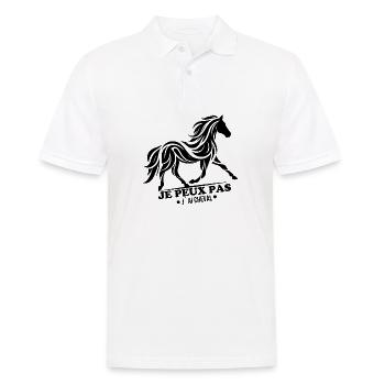 ICH KANN NICHT, ICH HABE PFERD - Männer Poloshirt - Weiß - Vorne - Kai (181cm)