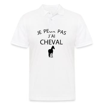 ICH KANN NICHT, ICH HABE PFERD - Männer Poloshirt - Weiß - Vorne - Kai (181cm)