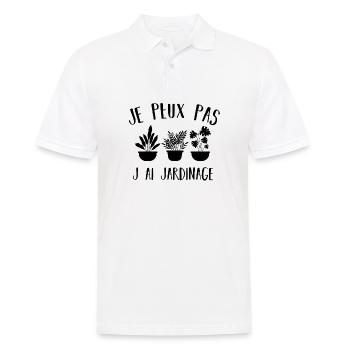 J peux pas j ai Jardinage - Polo Homme - blanc - Devant - Kai (181cm)