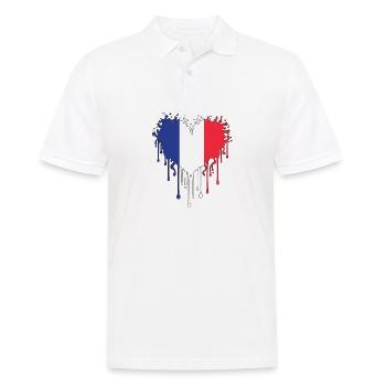 Drapeau français - bleu blanc rouge - Polo Homme - blanc - Devant - Kai (181cm)