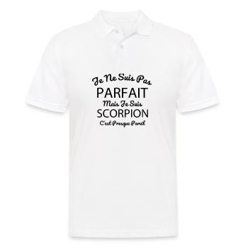 Je ne suis pas parfaite mais je suis scorpion - Polo Homme - blanc - Devant - Kai (181cm)