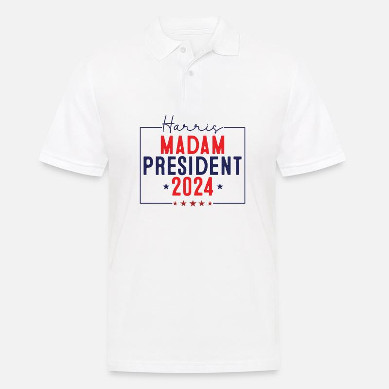 KAMALA HARRIS Amerika - Männer Poloshirt - Weiß