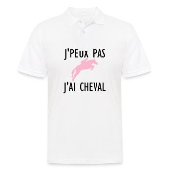 I can't I have Horse f - Men's Polo Shirt - white - Front - Kai (181cm)
