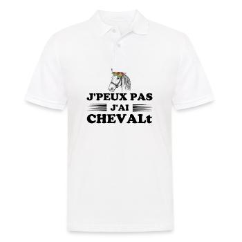 I can't I have Horse f - Men's Polo Shirt - white - Front - Kai (181cm)