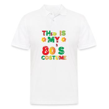 This is my 80s Costume - Retro Party - Men's Polo Shirt - white - Front - Kai (181cm)