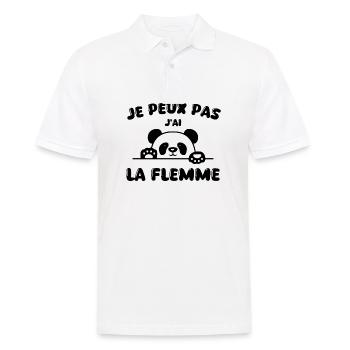 Ich kann nicht, ich bin faul - Männer Poloshirt - Weiß - Vorne - Kai (181cm)