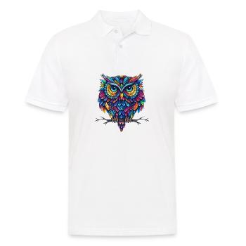 Niedliche Eule Kawaii Maskottchen - Männer Poloshirt - Weiß - Vorne - Kai (181cm)