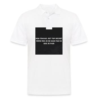 My work is top secret, even I don't know - Men's Polo Shirt - white - Front - Kai (181cm)