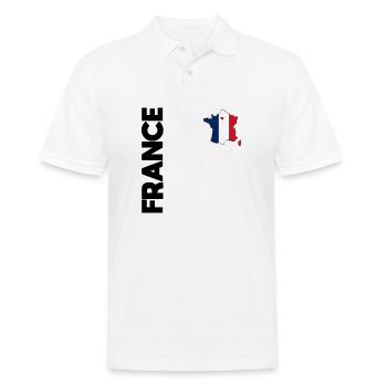 FRANCE drapeau et emblème de la France. Supporter - Polo Homme - blanc - Devant - Kai (181cm)