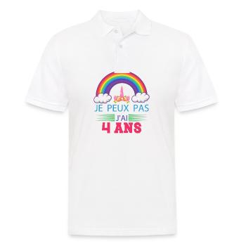 Je peux pas j'ai 4 ans - Polo Homme - blanc - Devant - Kai (181cm)