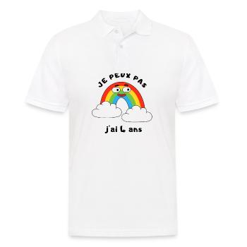 Je peux pas j'ai 4 ans - Polo Homme - blanc - Devant - Kai (181cm)