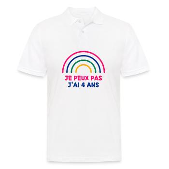 Je Peux Pas J'ai 4 Ans Anniversaire Cadeau - Polo Homme - blanc - Devant - Kai (181cm)