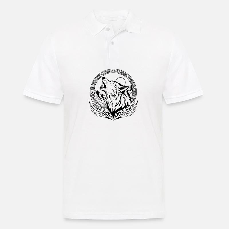 Wikinger-Wolf - Männer Poloshirt - Weiß