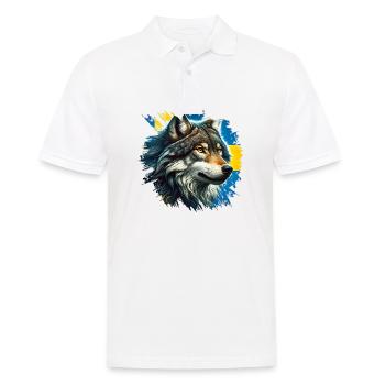 Loup - Le fier animal provincial du VärmlandLoup - Värmla - Polo Homme - blanc - Devant - Kai (181cm)
