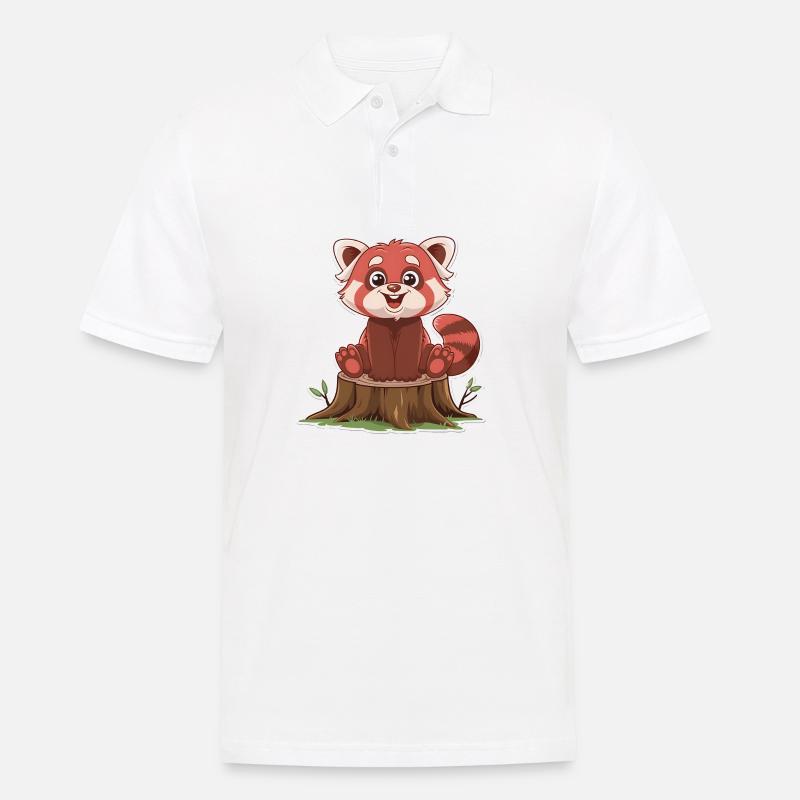 Panda roux totalement mignon - Polo Homme - blanc