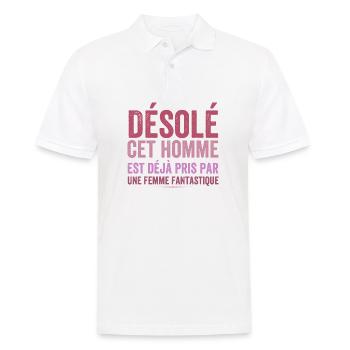 sorry this man is already taken - Men's Polo Shirt - white - Front - Kai (181cm)