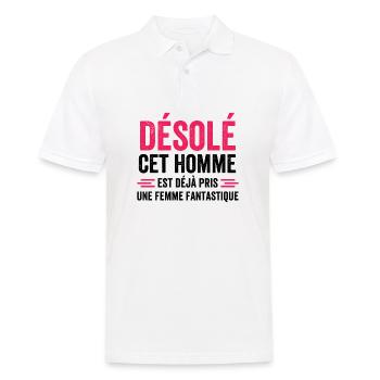sorry this man is already taken - Men's Polo Shirt - white - Front - Kai (181cm)