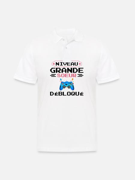 Big Sister Level Unlocked - Men's Polo Shirt - white