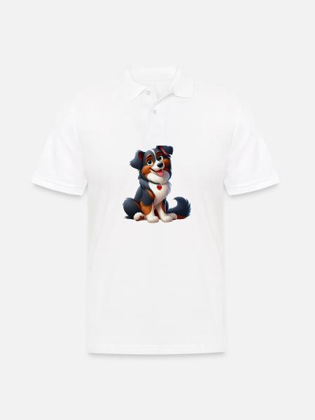 Border Collie 3 - Männer Poloshirt - Weiß
