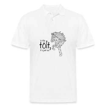 Pferde - Pferd - Tölten - Tölt - Reiten - Reiterin - Männer Poloshirt - Weiß - Vorne - Kai (181cm)