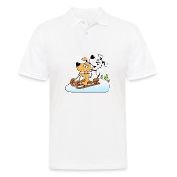 Hunde - Hundeschlitten - Hund - Wintersport - Männer Poloshirt - Weiß - Vorne - Kai (181cm)