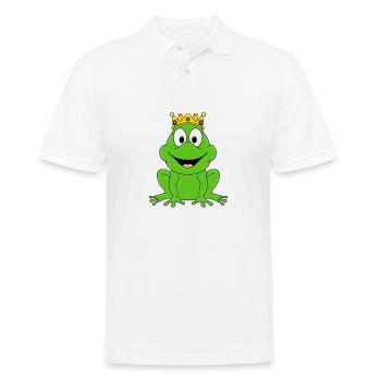Frosch - König - Tier - Kinder - Männer Poloshirt - Weiß - Vorne - Kai (181cm)