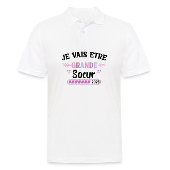 Je Vais Être Grande Sœur 2025 - Polo Homme - blanc - Devant - Kai (181cm)
