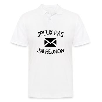 I can't I have a meeting - Men's Polo Shirt - white - Front - Kai (181cm)