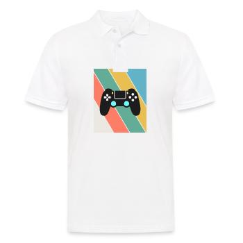 Vintage Retro Gaming Controller - Männer Poloshirt - Weiß - Vorne - Kai (181cm)