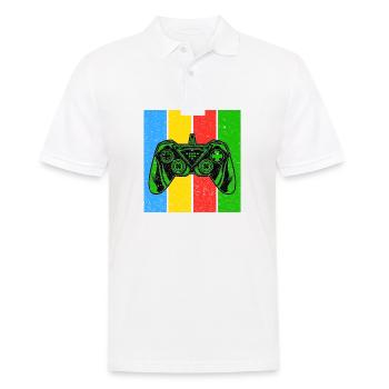Vintage Retro Gaming Controller - Männer Poloshirt - Weiß - Vorne - Kai (181cm)