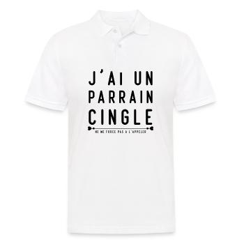 j'ai un parrain cinglé ne me force pas a l'appler - Polo Homme - blanc - Devant - Kai (181cm)