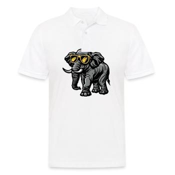 Elefant Comic Cool - Männer Poloshirt - Weiß - Vorne - Kai (181cm)
