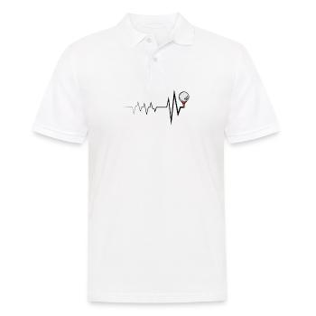 Golf Herzschlag Geschenk für Golfer - Männer Poloshirt - Weiß - Vorne - Kai (181cm)