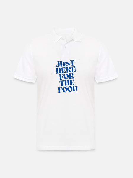 Foodlover gestickter Spruch - Männer Poloshirt - Weiß