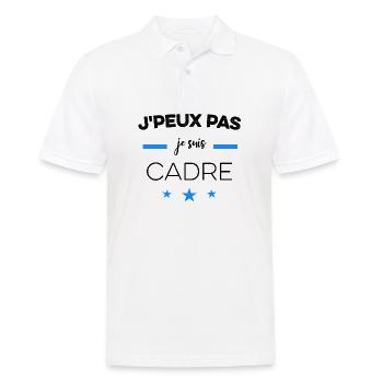 J'peux pas, je suis cadre, humour bureau, métier - Polo Homme - blanc - Devant - Kai (181cm)