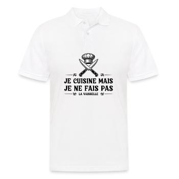 I cook but I don't do the dishes - Men's Polo Shirt - white - Front - Kai (181cm)