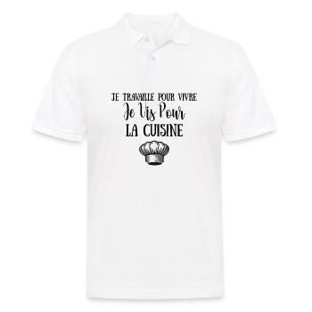 I work to live, I live to cook - Men's Polo Shirt - white - Front - Kai (181cm)