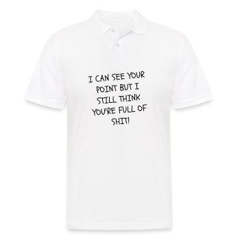 Deine Perspektive ist scheiße Zitate - Männer Poloshirt - Weiß - Vorne - Kai (181cm)