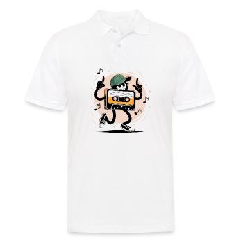 Dancing Cassette Tape (Vintage Style) - Polo Homme - blanc - Devant - Kai (181cm)