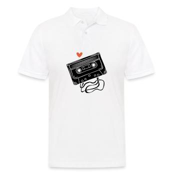 Kassette & Stift - Männer Poloshirt - Weiß - Vorne - Kai (181cm)