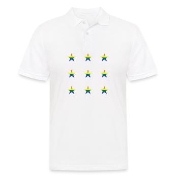 Rainbow star pattern LGBTQ colours - Men's Polo Shirt - white - Front - Kai (181cm)