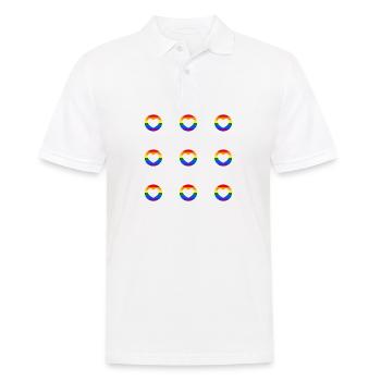 Regenbogen Herz LGBTQ Pride - Männer Poloshirt - Weiß - Vorne - Kai (181cm)