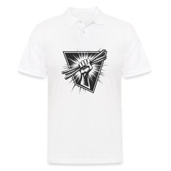 Schlagzeug-Trommler - Männer Poloshirt - Weiß - Vorne - Kai (181cm)