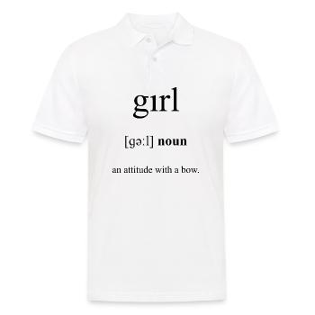Girl | Mädchen Definition Dictionary - Männer Poloshirt - Weiß - Vorne - Kai (181cm)