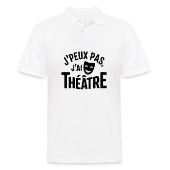 Ich kann kein Theater haben - Männer Poloshirt - Weiß - Vorne - Kai (181cm)