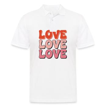 Liebe Liebe Liebe Liebe - Männer Poloshirt - Weiß - Vorne - Kai (181cm)