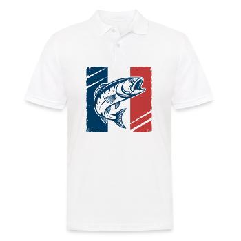 Rot, Weiß & Bass – Frankreich - Männer Poloshirt - Weiß - Vorne - Kai (181cm)