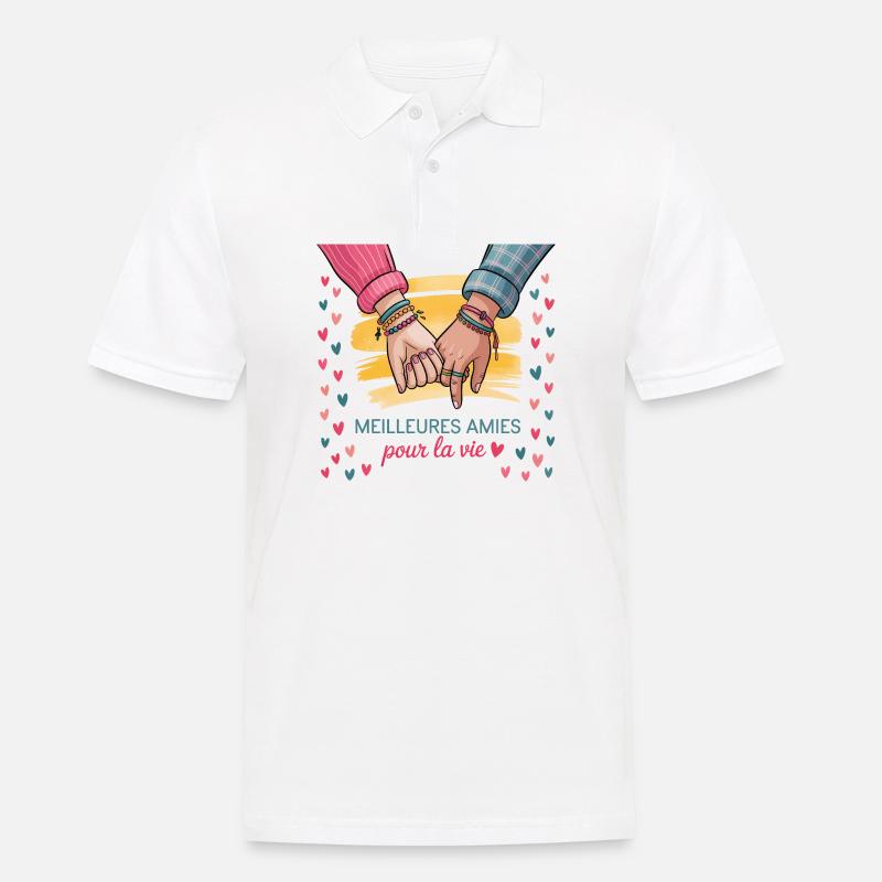 Beste Freunde fürs Leben - Männer Poloshirt - Weiß